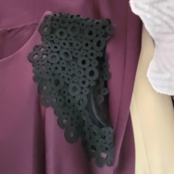 NWT AKRIS PUNTO Wine Sheath Dress w/ Black Embroidered Accent - Picture 12 of 16